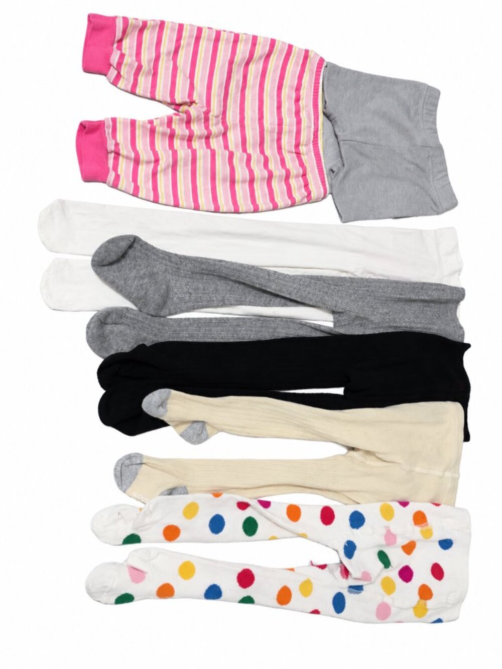 Baby Girls 0-6M Pants Leggings Tights 7 Piece Clothing Lot